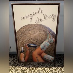 Cowgirls Don't Cry Wall Art with Turquoise Boots